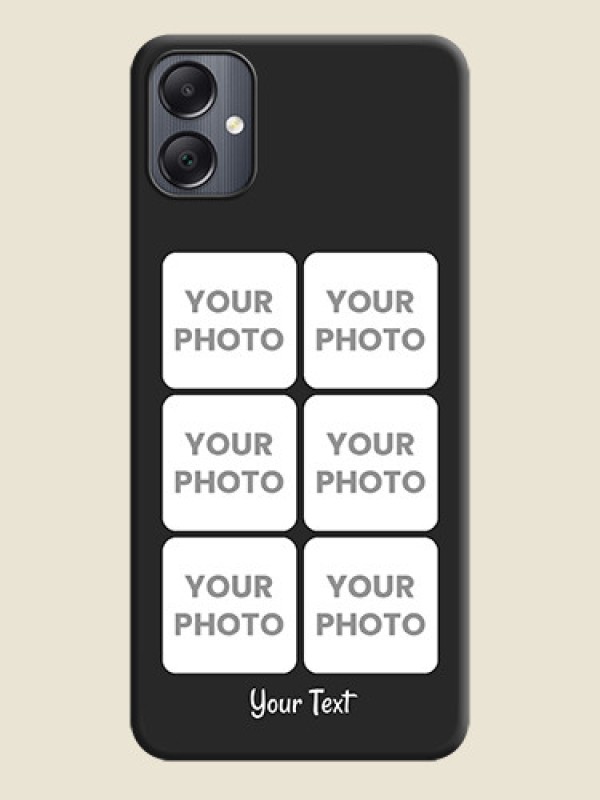 Custom Floral Art with 6 Image Holder on Photo On Space Black Custom Soft Matte Mobile Back Cover - Galaxy A05 - alternate view