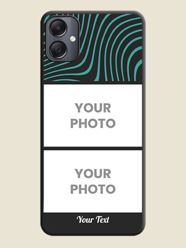 Custom Wave Pattern with 2 Image Holder On Space Black Custom Soft Matte Mobile Back Cover - Galaxy A05 - alternate view