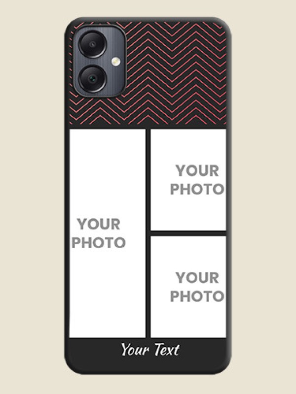 Custom Wave Pattern with 3 Image Holder On Space Black Custom Soft Matte Mobile Back Cover - Galaxy A05 - alternate view