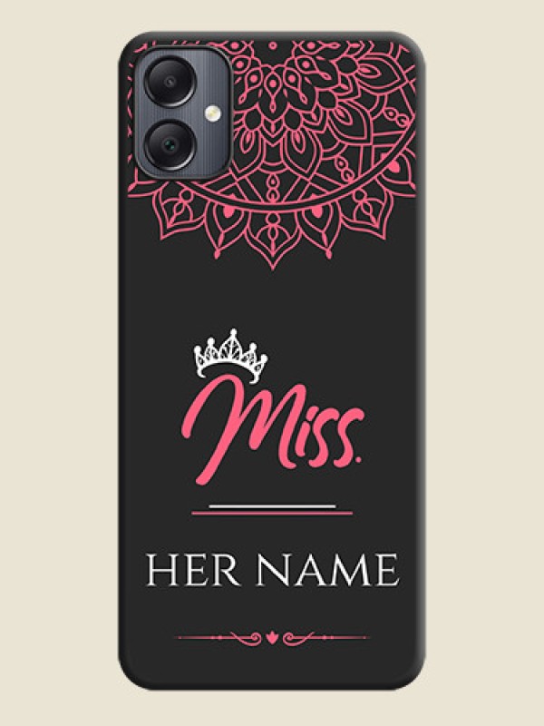 Custom Mrs Name with Floral Design On Space Black Custom Soft Matte Mobile Back Cover - Galaxy A05 - alternate view