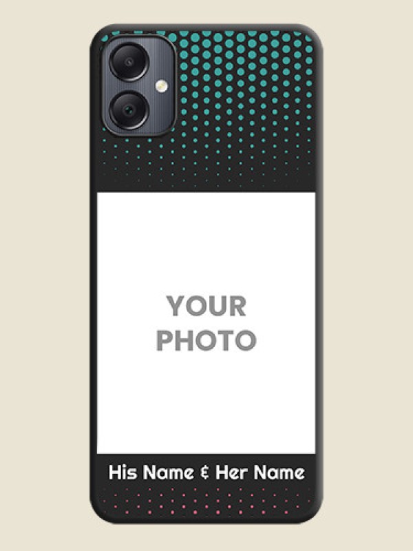Custom Faded Dots with Grunge Photo Frame and Text On Space Black Custom Soft Matte Mobile Back Cover - Galaxy A05 - alternate view