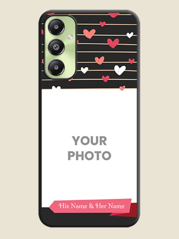 Custom Love Pattern with Name on Pink Ribbon  on Photo On Space Black Custom Soft Matte Mobile Back Cover - Galaxy A05s - alternate view