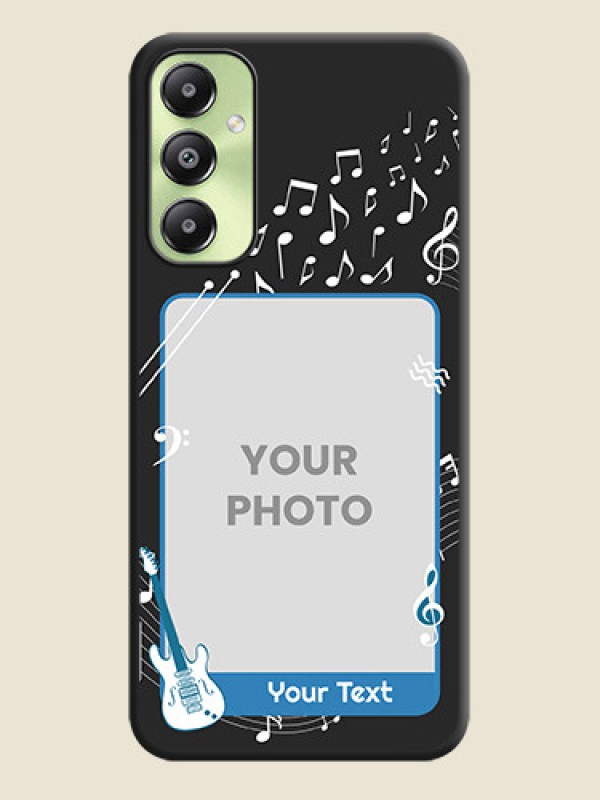 Custom Musical Theme Design with Text on Photo On Space Black Custom Soft Matte Mobile Back Cover - Galaxy A05s - alternate view