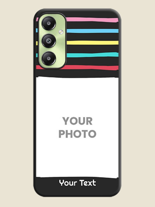 Custom Multicolor Lines with Image On Space Black Custom Soft Matte Mobile Back Cover - Galaxy A05s - alternate view