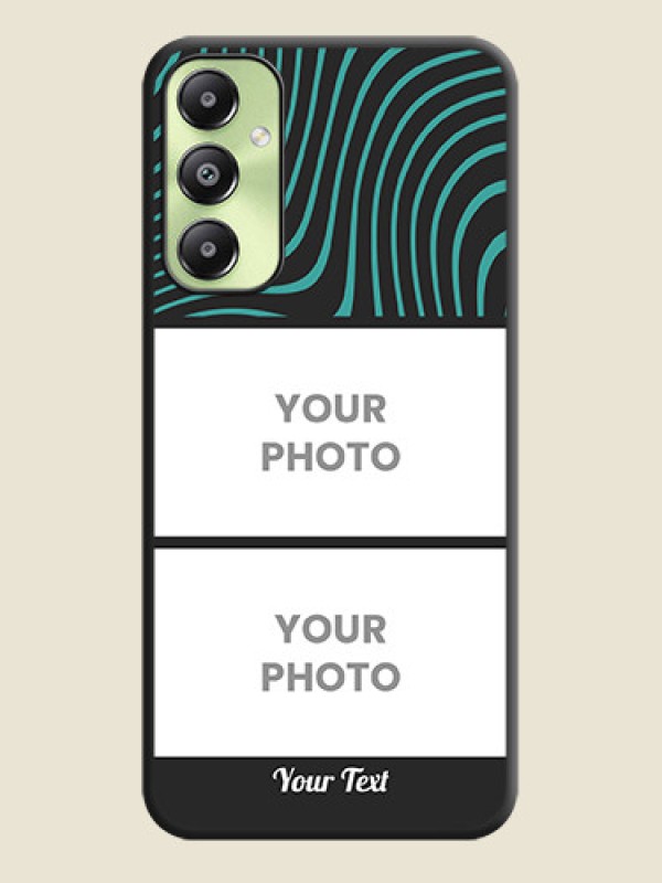 Custom Wave Pattern with 2 Image Holder On Space Black Custom Soft Matte Mobile Back Cover - Galaxy A05s - alternate view