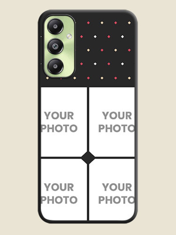Custom Multicolor Dotted Pattern with 4 Image Holder On Space Black Custom Soft Matte Mobile Back Cover - Galaxy A05s - alternate view