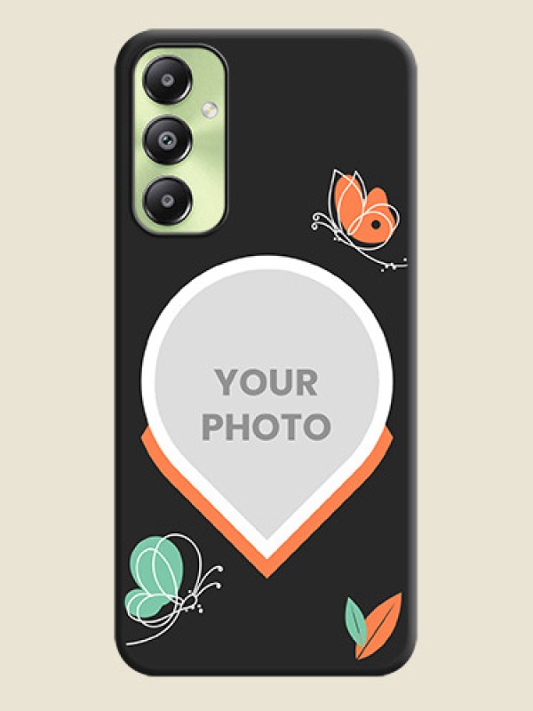 Custom Upload Pic With Simple Butterly Design On Space Black Custom Soft Matte Mobile Back Cover - Galaxy A05s - alternate view