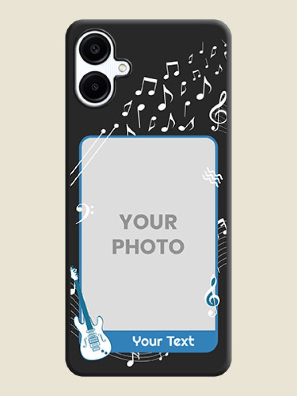 Custom Musical Theme Design with Text on Photo On Space Black Custom Soft Matte Mobile Back Cover - Galaxy A06 - alternate view