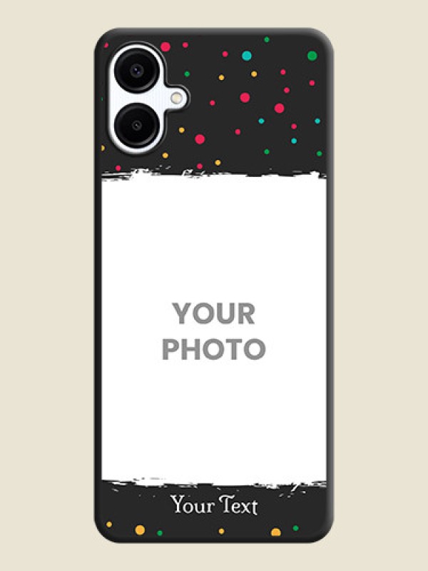 Custom Multicolor Dotted Pattern with Text On Space Black Custom Soft Matte Mobile Back Cover - Galaxy A06 - alternate view