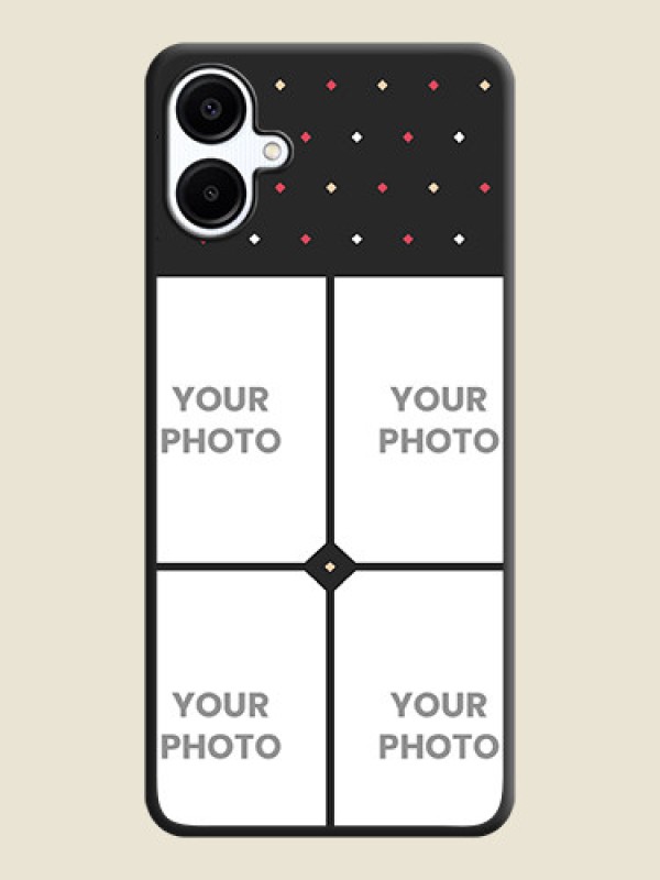 Custom Multicolor Dotted Pattern with 4 Image Holder On Space Black Custom Soft Matte Mobile Back Cover - Galaxy A06 - alternate view