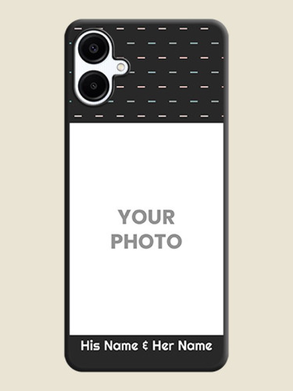 Custom Line Pattern Design with Text On Space Black Custom Soft Matte Mobile Back Cover - Galaxy A06 - alternate view