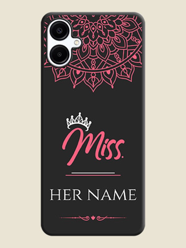 Custom Mrs Name with Floral Design On Space Black Custom Soft Matte Mobile Back Cover - Galaxy A06 - alternate view