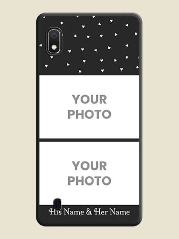 Custom Miniature Love Symbols with Name on Space Black Custom Soft Matte Back Cover - Galaxy A10 - alternate view