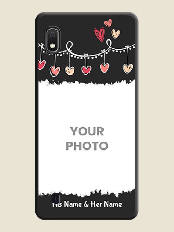 Custom Pink Love Hangings with Name on Space Black Custom Soft Matte Phone Cases - Galaxy A10 - alternate view