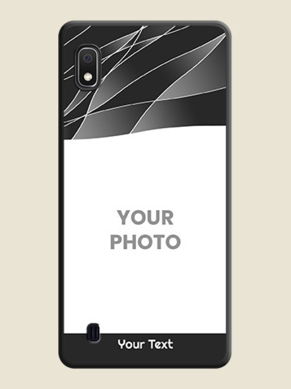 Custom Mixed Wave Lines on Photo on Space Black Soft Matte Mobile Cover - Galaxy A10 - alternate view