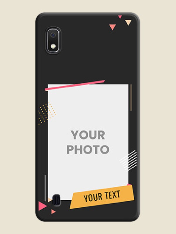 Custom Photo Frame with Triangle Small Dots on Photo on Space Black Soft Matte Back Cover - Galaxy A10 - alternate view