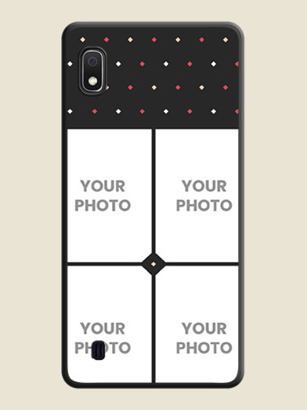Custom Multicolor Dotted Pattern with 4 Image Holder on Space Black Custom Soft Matte Phone Cases - Galaxy A10 - alternate view