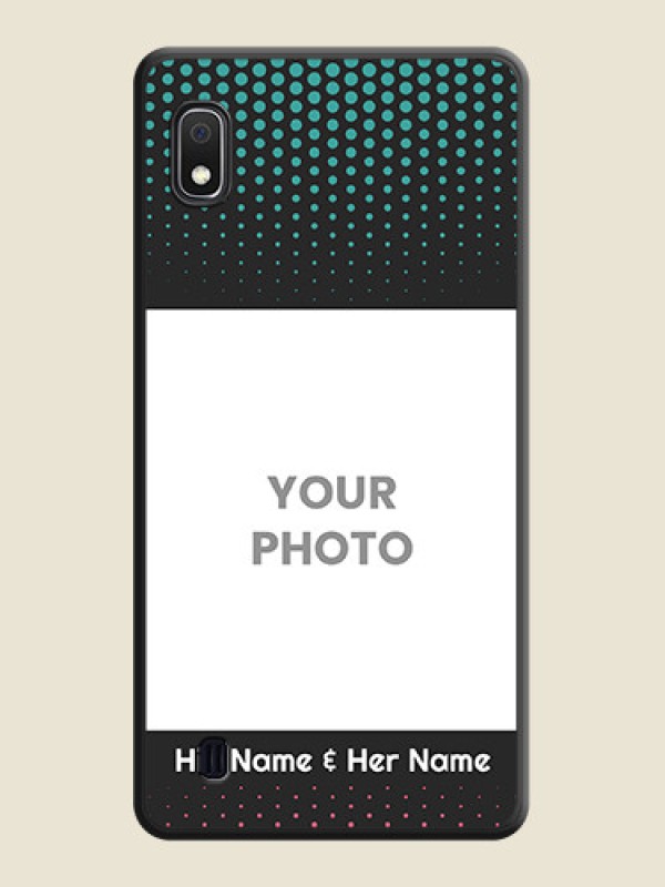 Custom Faded Dots with Grunge Photo Frame and Text on Space Black Custom Soft Matte Phone Cases - Galaxy A10 - alternate view
