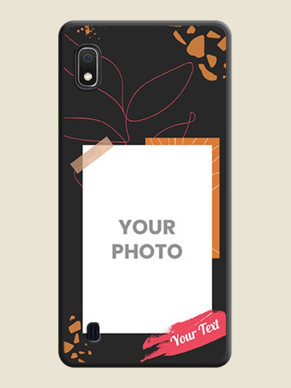 Custom Orange Photo Frame on Space Black Custom Soft Matte Phone Back Cover - Galaxy A10 - alternate view