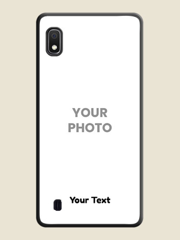 Custom Full Single Pic Upload With Text On Space Black Personalized Soft Matte Phone Covers -Samsung Galaxy A10 - alternate view
