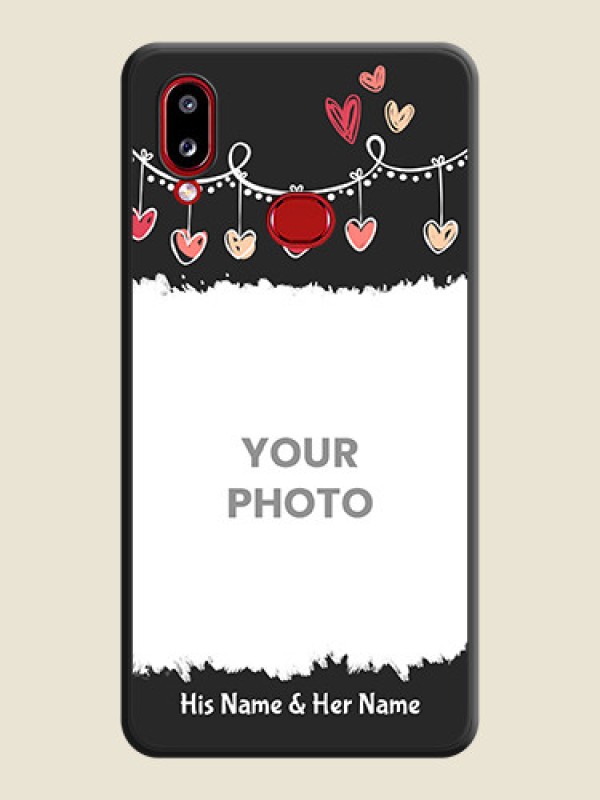 Custom Pink Love Hangings with Name on Space Black Custom Soft Matte Phone Cases - Galaxy A10s - alternate view