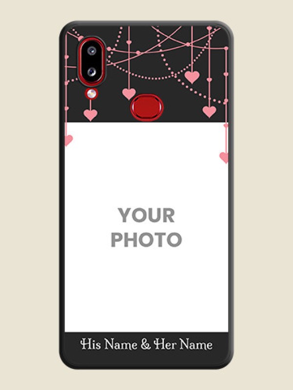 Custom Pink Love Hangings with Text on Space Black Custom Soft Matte Back Cover - Galaxy A10s - alternate view