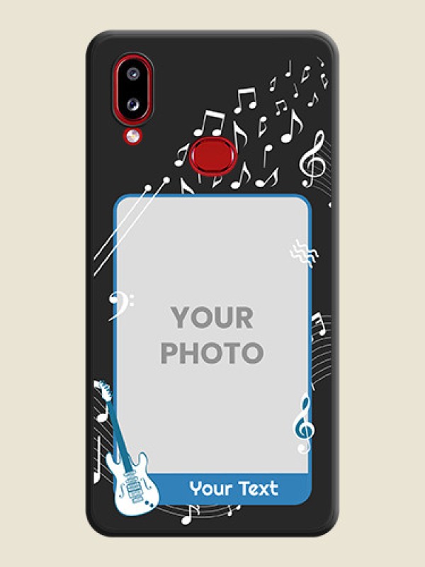 Custom Musical Theme Design with Text on Photo on Space Black Soft Matte Mobile Case - Galaxy A10s - alternate view