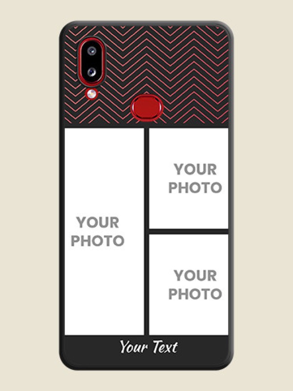 Custom Wave Pattern with 3 Image Holder on Space Black Custom Soft Matte Back Cover - Galaxy A10s - alternate view