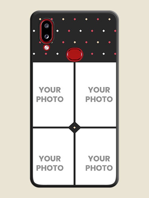 Custom Multicolor Dotted Pattern with 4 Image Holder on Space Black Custom Soft Matte Phone Cases - Galaxy A10s - alternate view