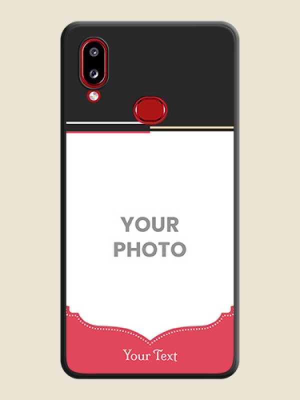 Custom Classic Plain Design with Name on Photo on Space Black Soft Matte Phone Cover - Galaxy A10s - alternate view