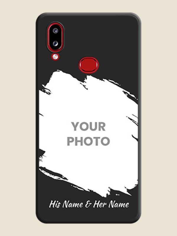 Custom Grunge Brush Strokes on Photo on Space Black Soft Matte Back Cover - Galaxy A10s - alternate view