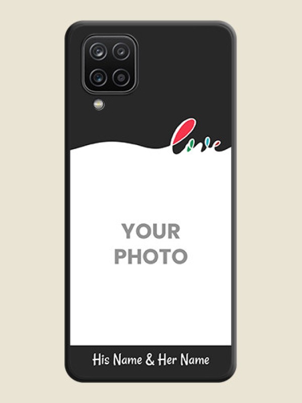 Custom Fall in Love Pattern with Picture on Photo on Space Black Soft Matte Mobile Case - Galaxy A12 - alternate view