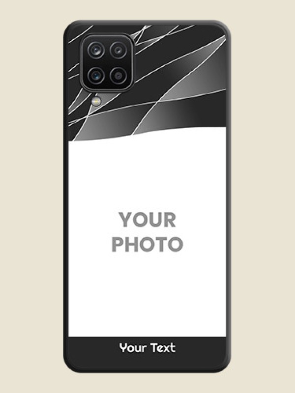 Custom Mixed Wave Lines on Photo on Space Black Soft Matte Mobile Cover - Galaxy A12 - alternate view