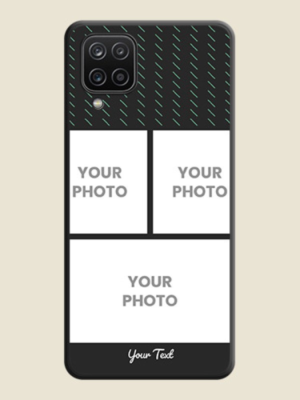Custom Cross Dotted Pattern with 2 Image Holder  on Personalised Space Black Soft Matte Cases - Galaxy A12 - alternate view