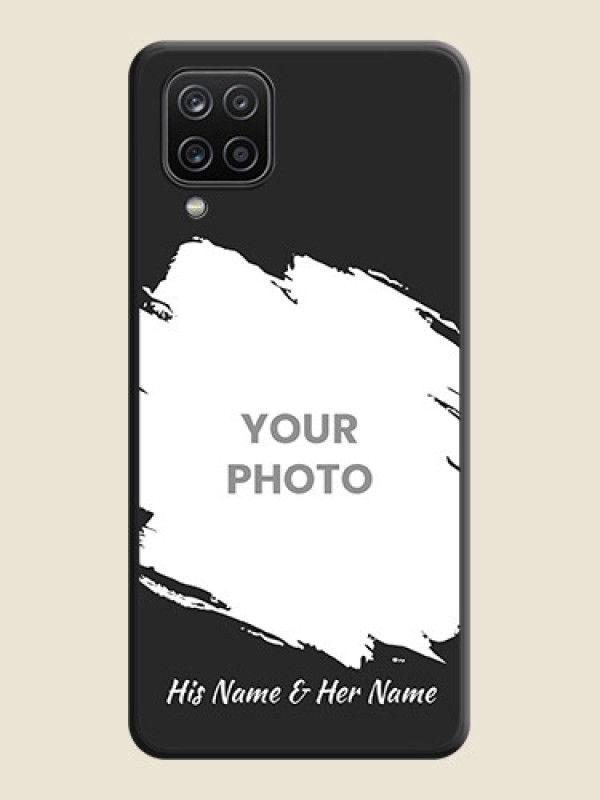 Custom Grunge Brush Strokes on Photo on Space Black Soft Matte Back Cover - Galaxy A12 - alternate view
