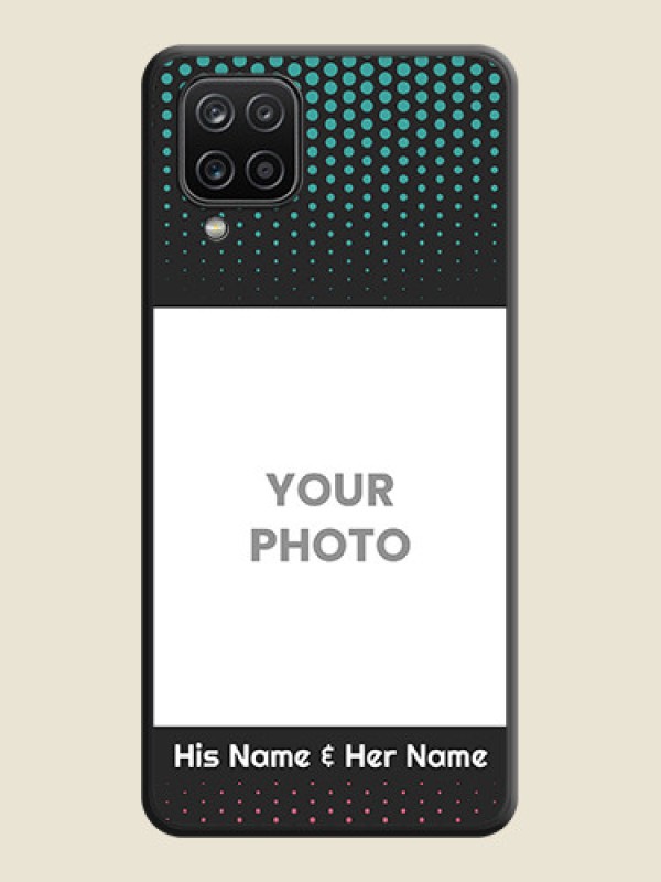 Custom Faded Dots with Grunge Photo Frame and Text on Space Black Custom Soft Matte Phone Cases - Galaxy A12 - alternate view