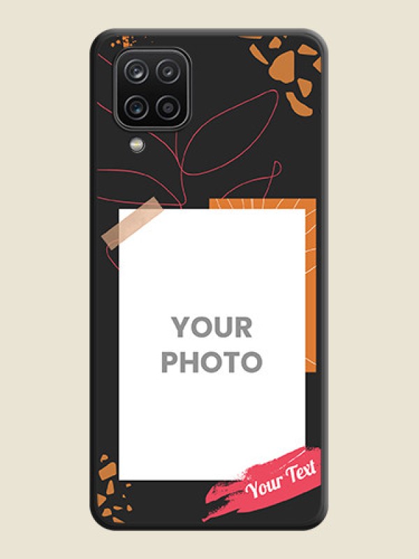 Custom Orange Photo Frame on Space Black Custom Soft Matte Phone Back Cover - Galaxy A12 - alternate view