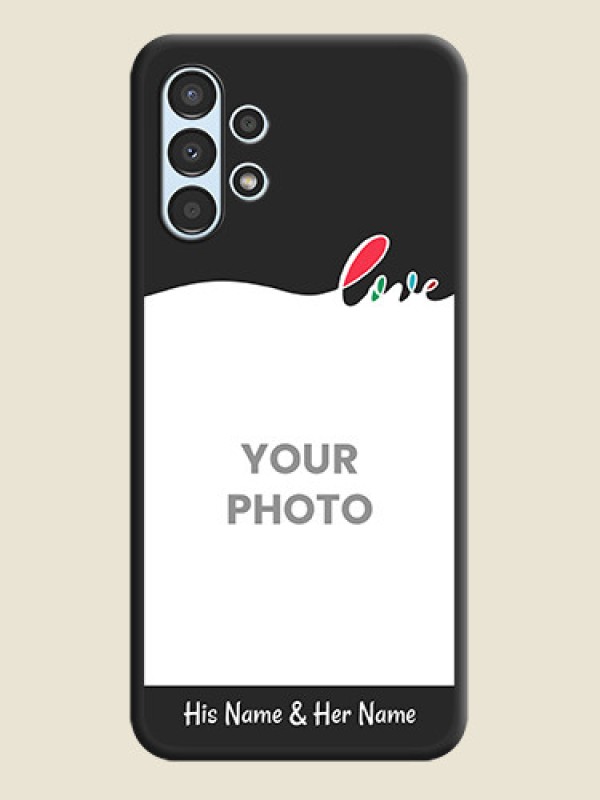 Custom Fall in Love Pattern with Picture on Photo on Space Black Soft Matte Mobile Case - Galaxy A13 - alternate view