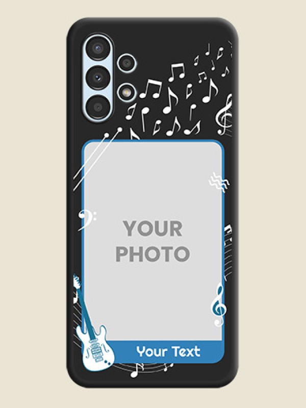 Custom Musical Theme Design with Text on Photo on Space Black Soft Matte Mobile Case - Galaxy A13 - alternate view