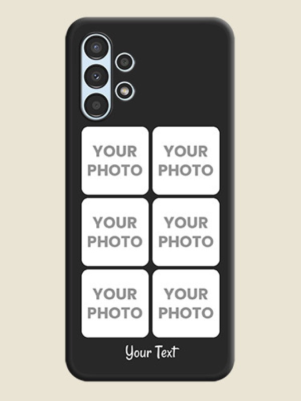 Custom Floral Art with 6 Image Holder on Photo on Space Black Soft Matte Mobile Case - Galaxy A13 - alternate view