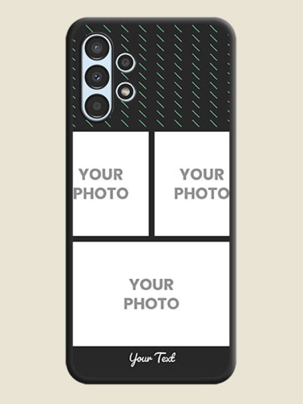 Custom Cross Dotted Pattern with 2 Image Holder  on Personalised Space Black Soft Matte Cases - Galaxy A13 - alternate view