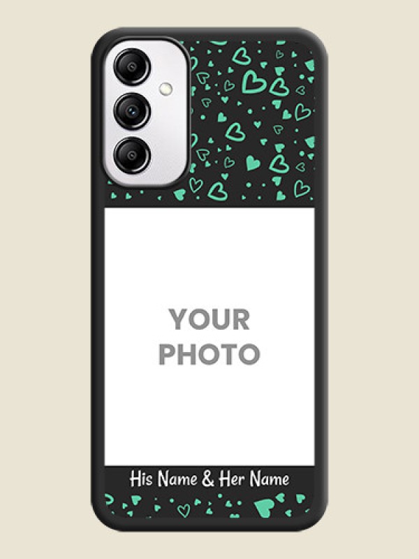 Custom Sea Green Indefinite Love Pattern - Photo on Space Black Soft Matte Mobile Cover -Galaxy A14 4G - alternate view