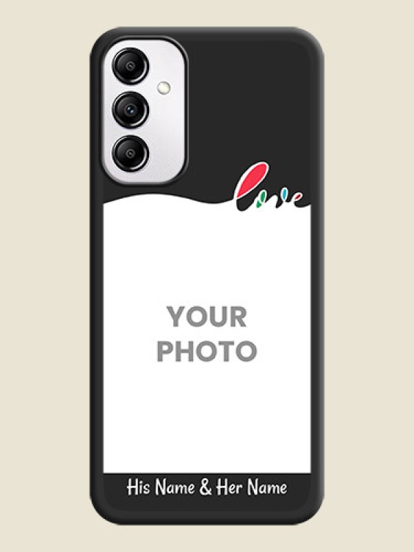 Custom Fall in Love Pattern with Picture - Photo on Space Black Soft Matte Mobile Case -Galaxy A14 4G - alternate view