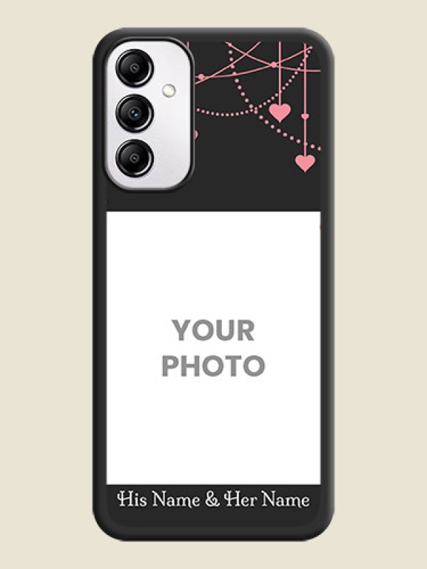 Custom Pink Love Hangings with Text on Space Black Custom Soft Matte Back Cover -Galaxy A14 4G - alternate view