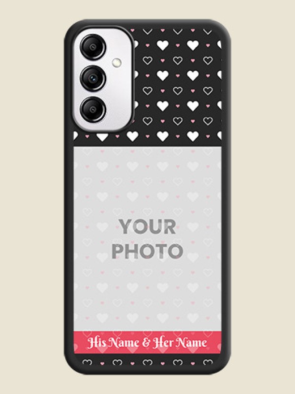 Custom White Color Love Symbols with Text Design - Photo on Space Black Soft Matte Phone Cover -Galaxy A14 4G - alternate view
