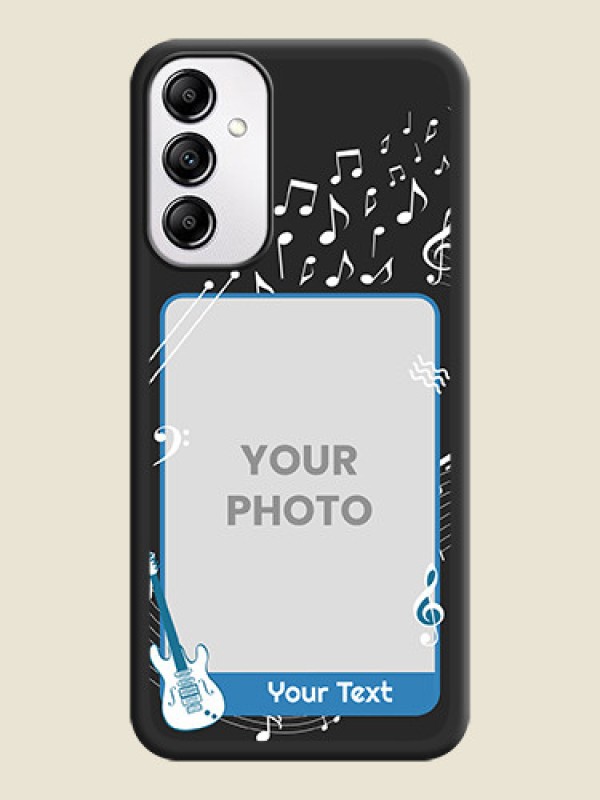 Custom Musical Theme Design with Text - Photo on Space Black Soft Matte Mobile Case -Galaxy A14 4G - alternate view