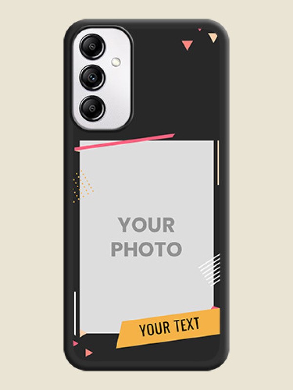 Custom Photo Frame with Triangle Small Dots - Photo on Space Black Soft Matte Back Cover -Galaxy A14 4G - alternate view