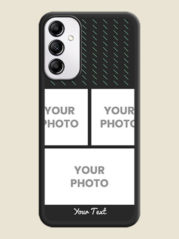 Custom Cross Dotted Pattern with 2 Image Holder  on Personalised Space Black Soft Matte Cases -Galaxy A14 4G - alternate view