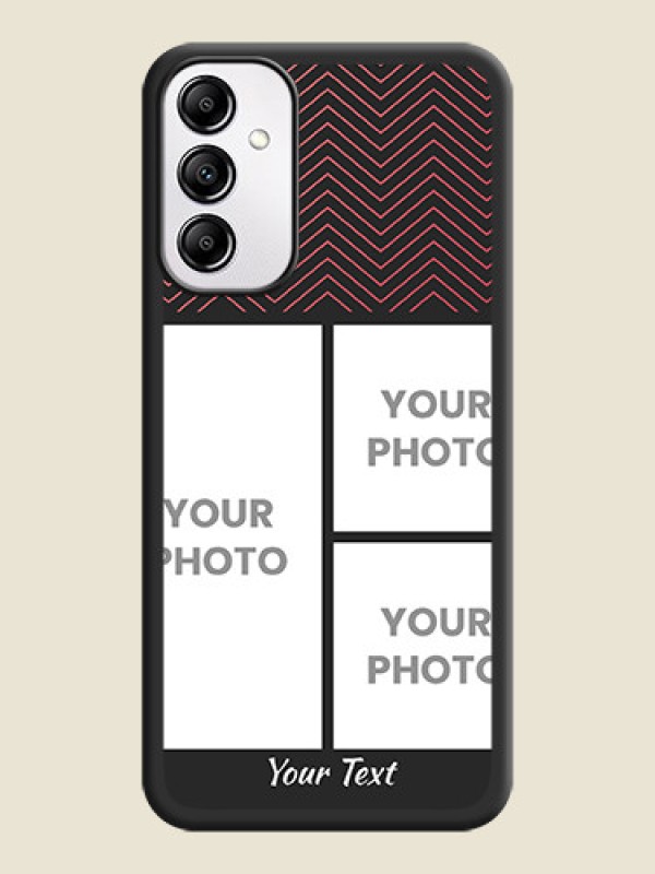 Custom Wave Pattern with 3 Image Holder on Space Black Custom Soft Matte Back Cover -Galaxy A14 4G - alternate view
