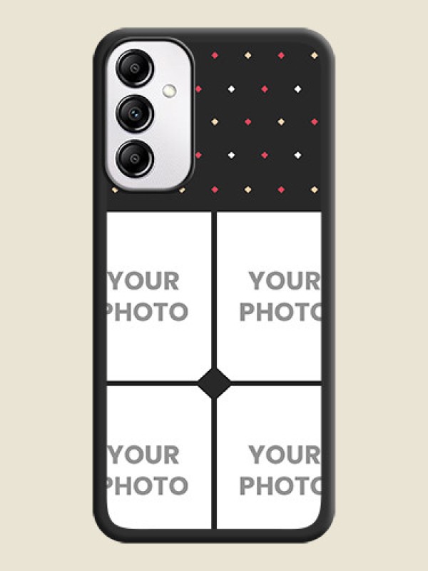 Custom Multicolor Dotted Pattern with 4 Image Holder on Space Black Custom Soft Matte Phone Cases -Galaxy A14 4G - alternate view
